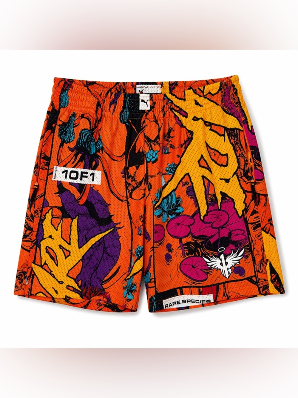 PUMA x LAMELO BALL Phoenix Men's Basketball Shorts Reversible Orange Glow Size L